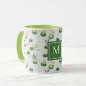 Mug Cute Frogs in Lily Pond Monogrammed Initial (Devant gauche)