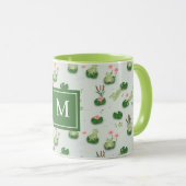 Mug Cute Frogs in Lily Pond Monogrammed Initial (Devant droit)