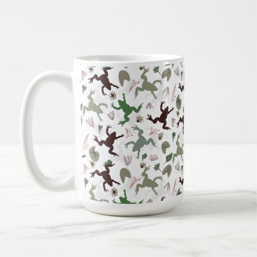 Mug Cute Frogs Nature Floral Pattern (Gauche)