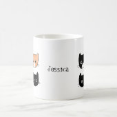 Mug Cute Fun Cats Kittens Nom personnalisé (Centre)