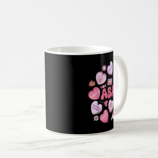Mug Cute Funny Aba Therapy Candy Heart Slp Behavior Va (Devant droit)