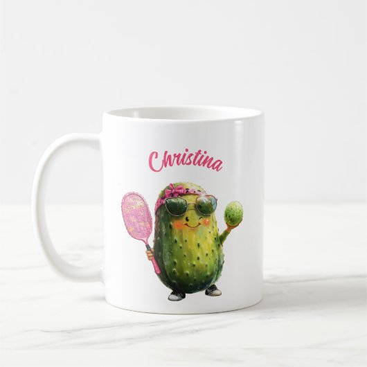 Mug Cute Funny Concombre chiche avec lunettes de solei (Gauche)