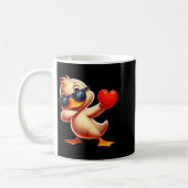 Mug Cute Funny Cool Duck Dabbing Heart Valentines Day (Gauche)