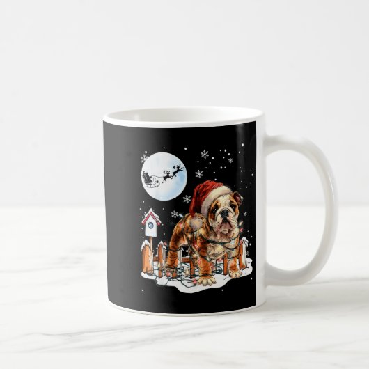Mug Cute Funny English Bulldog Christmas Lights Santa  (Droite)