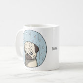 Mug Cute Funny Fawn Pug Custom Name Pug lover (Devant gauche)