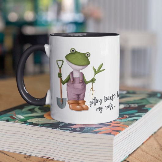 Mug Cute Funny Frog Gardening Nom personnalisé