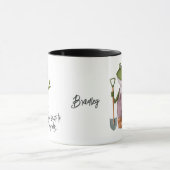 Mug Cute Funny Frog Gardening Nom personnalisé (Centre)