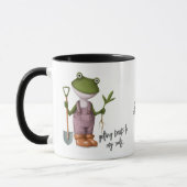 Mug Cute Funny Frog Gardening Nom personnalisé (Gauche)