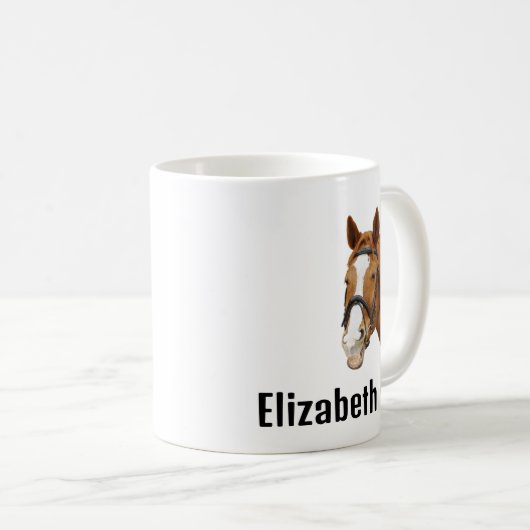 Mug Cute Funny Horse Personalized Name (Devant droit)