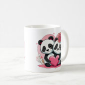 Mug Cute Funny Panda Couple de Valentine (Devant droit)