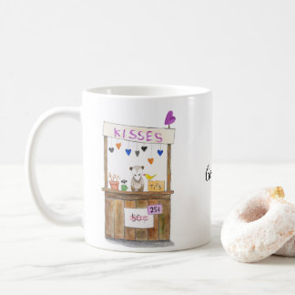 Mug Cute Funny Sad Opossum Kissing Booth Nom Personnal