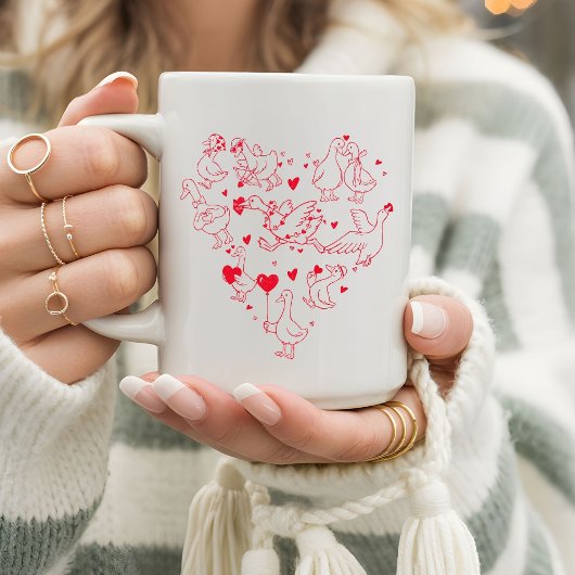 Mug Cute & Funny Valentine Goose Heart