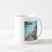 Mug Cute Furry Fox sur Blue Grunge Arrière - plan (Devant droit)