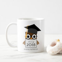 Cute Geeky Graduate Owl Diplôme Personnalisé
