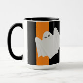 Mug Cute Ghost Halloween Orange et Black Stripes Boo! (Gauche)