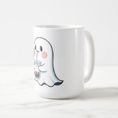 Mug Cute Ghost Holding Boba Tea Bubble Tea Kawaii (Devant droit)