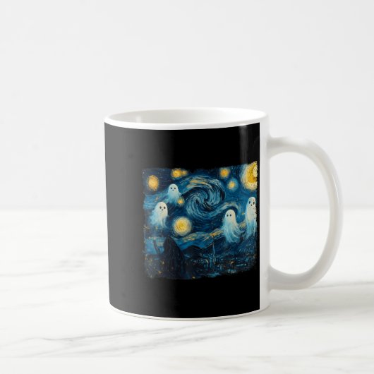 Mug Cute Ghost Starry Night Halloween Soky Retro Van G (Droite)