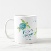 Mug Cute Gigi Tortue de mer Turquoise Aqua bleu turquo (Gauche)