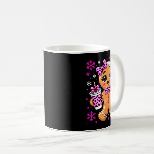 Mug Cute Gingerbread Leopard Coquette Christmas Xmas G (Devant droit)