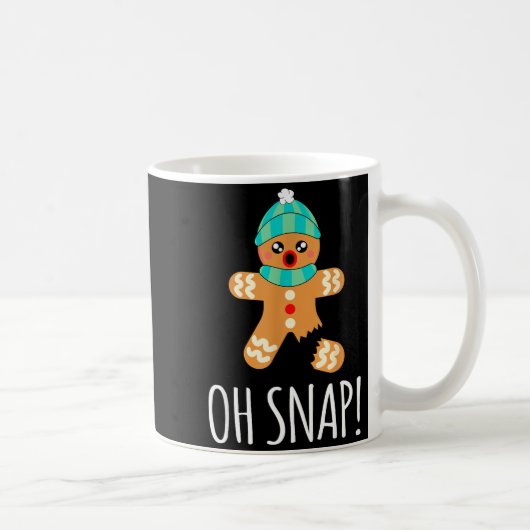Mug Cute Gingerbread Man Funny Christmas Oh Snap (Droite)