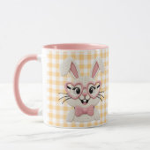 Mug Cute Gingham Bunny Pink Heart Glasses  (Gauche)