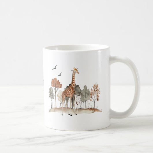 Mug Cute Giraffe avec texte personnalisé (Droite)