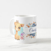 Mug Cute Giraffe Floral Thème Personnalisé (Devant gauche)