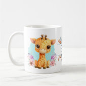 Mug Cute Giraffe Floral Thème Personnalisé (Gauche)
