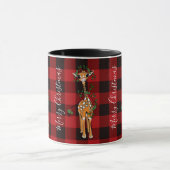 Mug Cute Giraffe saint guirlande rouge noir plaid (Centre)