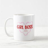 Mug Cute Girl Boss Pink and Red Custom Name Year (Gauche)