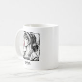 Mug Cute Girl & Bubble, Comic Black & White, Fun Custo (Devant gauche)