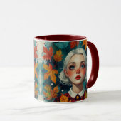 Mug Cute Girl Fall Leaves Autumn Colors (Devant droit)