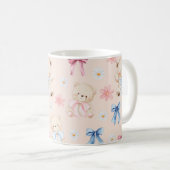 Mug Cute Girly Bow Teddy Bears Seamless Pattern (Devant droit)