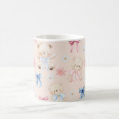 Mug Cute Girly Bow Teddy Bears Seamless Pattern (Centre)