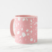 Mug Cute Girly Pastel Rose Blanc Abstrait Terrazzo (Devant gauche)
