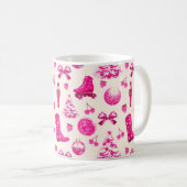 Mug Cute Girly Preppy Motif de Noël rose (Devant droit)