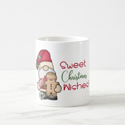Mug Cute Gnome Gingerbread Sweet Christmas Wishes (Centre)
