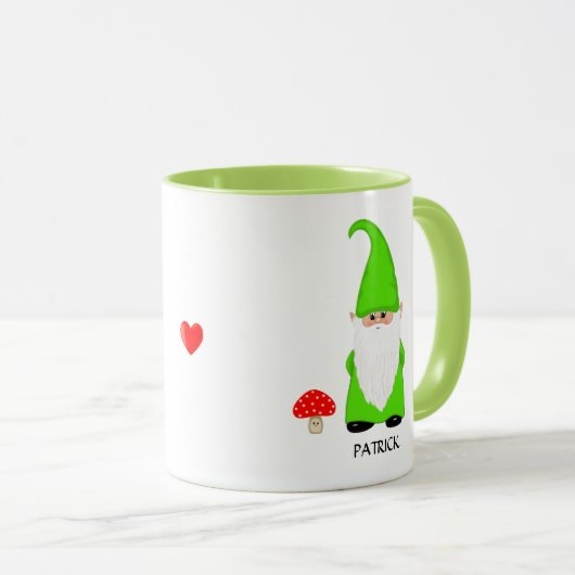 Mug Cute Gnome habillé en vert (Devant droit)