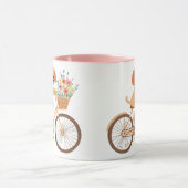 Mug Cute Goldendoodle Chien Vélo Fleurs de printemps (Centre)