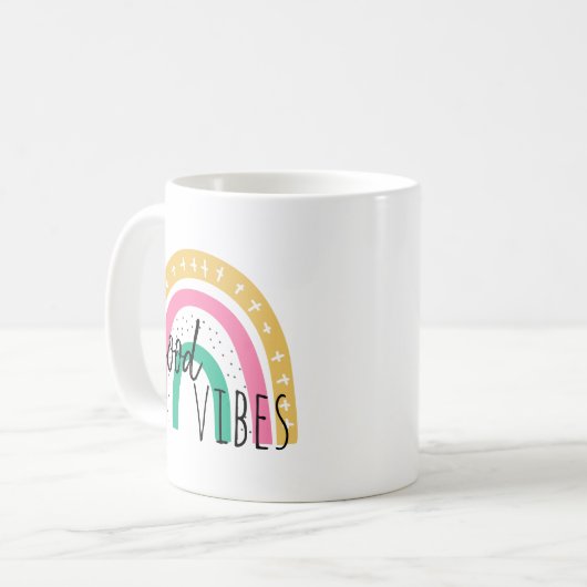 Mug Cute Good Vibes Rainbow (Devant gauche)