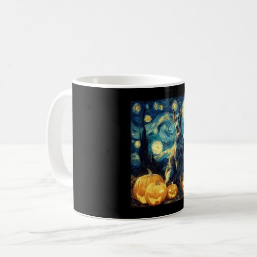Mug Cute Great Dane Dog Halloween Jack O Lantern Pumpk (Devant gauche)