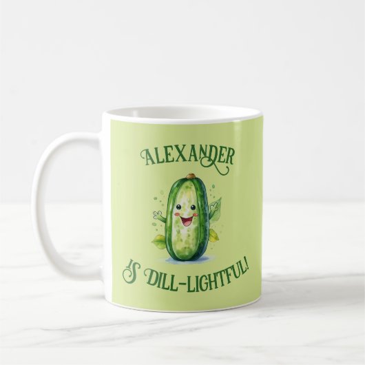 Mug Cute Green Cartoon Pickle (Gauche)