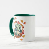 Mug Cute Green Dragon “Autism Awesome Autumn” Design  (Devant gauche)