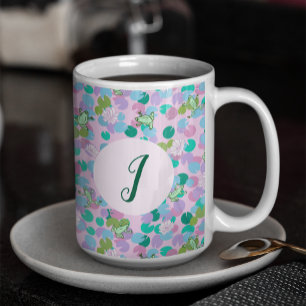 Mug Cute grenouille Art rose Nénuphars Personnalisé Mo
