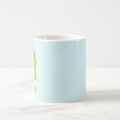 Mug Cute grenouille verte sur bleu (Centre)