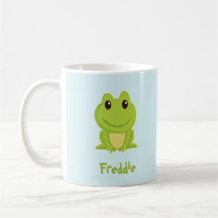 Mug Cute grenouille verte sur bleu
