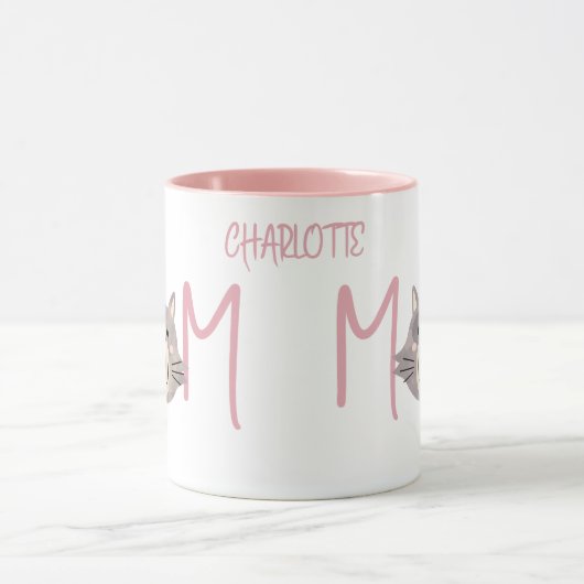 Mug Cute Grey Cat's Mother Named Blush Mothers Day  (Centre)