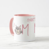 Mug Cute Grey Cat's Mother Named Blush Mothers Day  (Devant gauche)