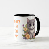 Mug Cute Grey Kitten World's Best Cat Mom (Devant droit)
