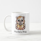 Mug Cute Groundhog Reading a Book Custom (Gauche)
